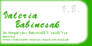 valeria babincsak business card